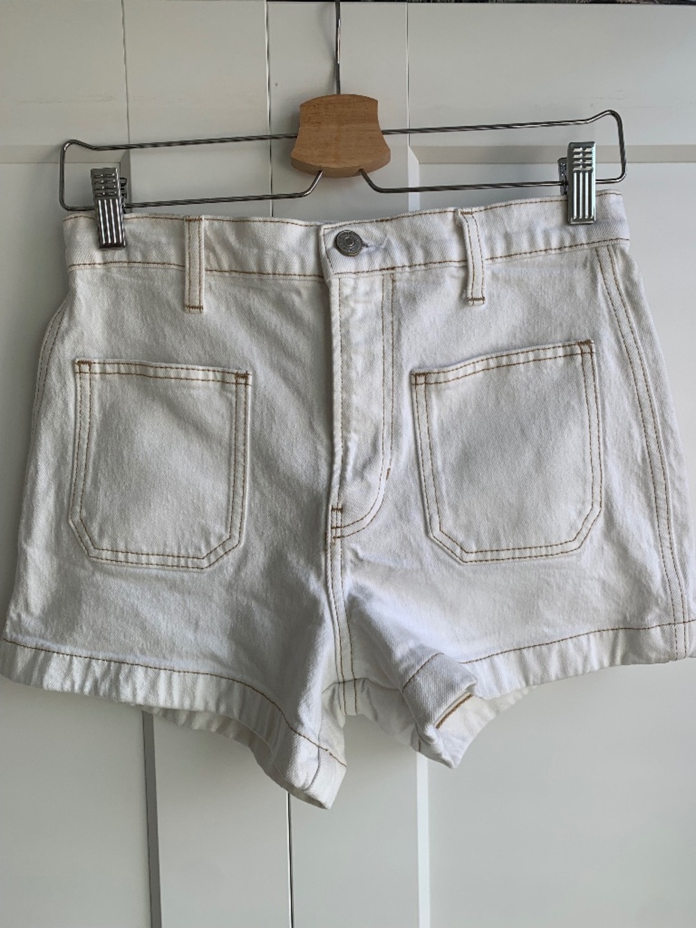 Reformation Alyssa White Vintage Denim Mini Short Women's size 27